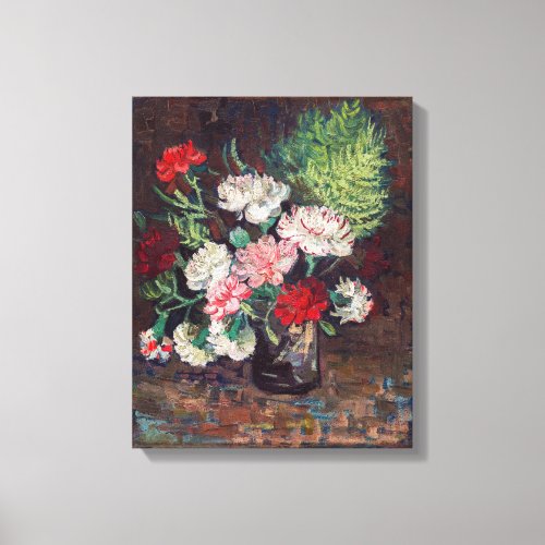 Vincent van Goghs Vase with Carnations Canvas Print