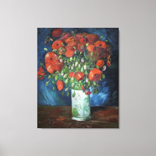 Vincent van Goghs Vase with Poppies Canvas Print