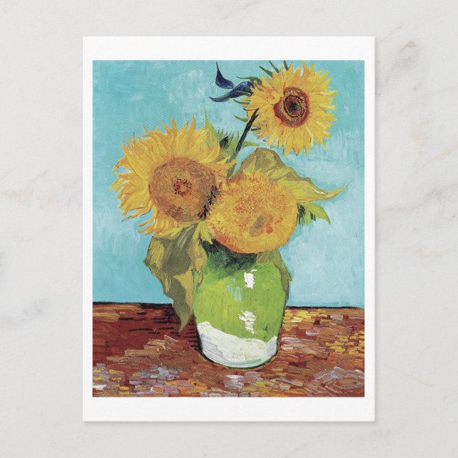 Vincent van Gogh's Vase with Three Sunflowers Postcard (Front)