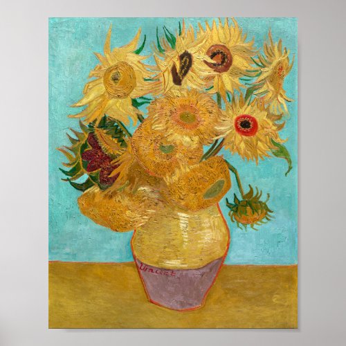 Vincent van Goghs Vase with Twelve Sunflowers Poster