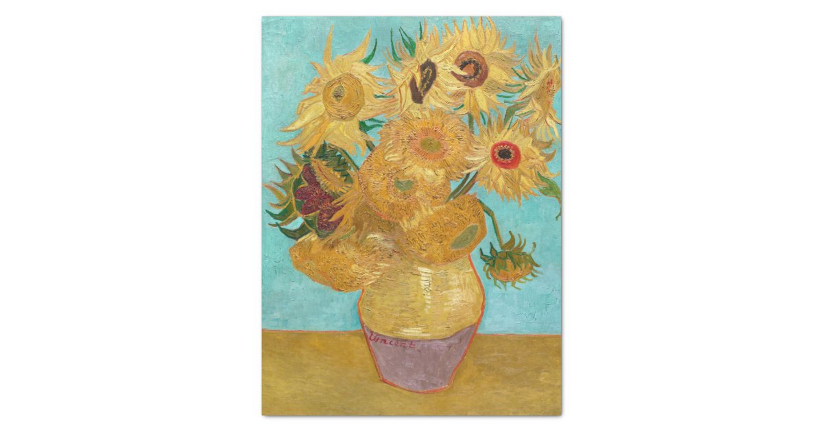 Vincent van Gogh's Vase with Twelve Sunflowers Tissue Paper Zazzle