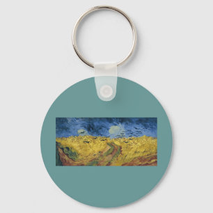 Vincent van Gogh's Wheat Field with Crows (1890) Keychain
