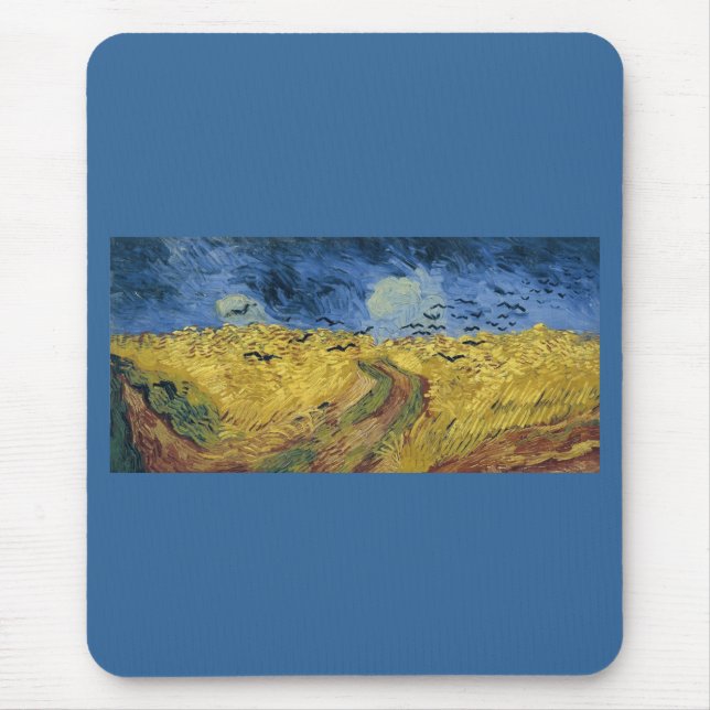 Vincent van Gogh's Wheat Field with Crows (1890) Mouse Pad (Front)
