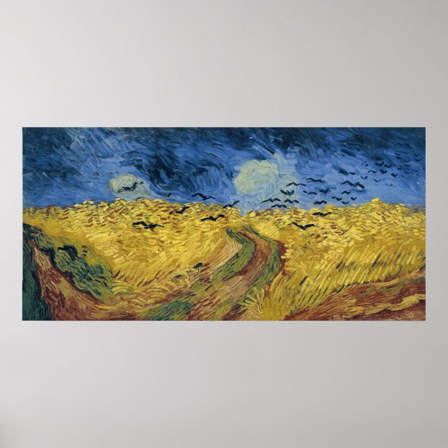 Vincent van Gogh's Wheat Field with Crows (1890) Poster (Front)
