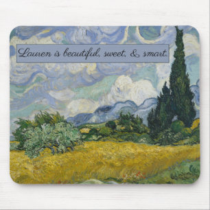 Vincent van Gogh's Wheat Field with Cypresses:  Mouse Pad