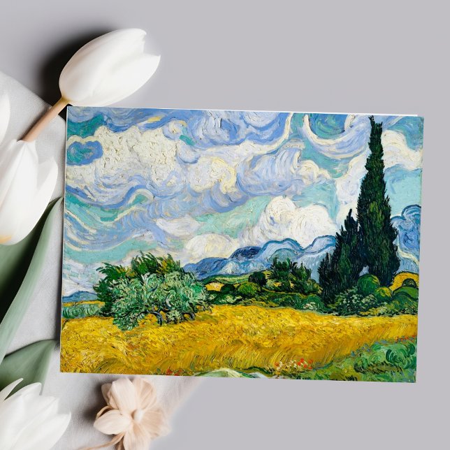 Vincent van Gogh's Wheat Field with Cypresses Post Postcard (Vincent van Gogh's Wheat Field with Cypresses Postcard)