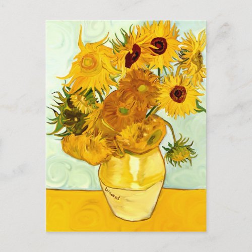 Vincent Van Goghs Yellow Sunflower Painting 1888 Postcard