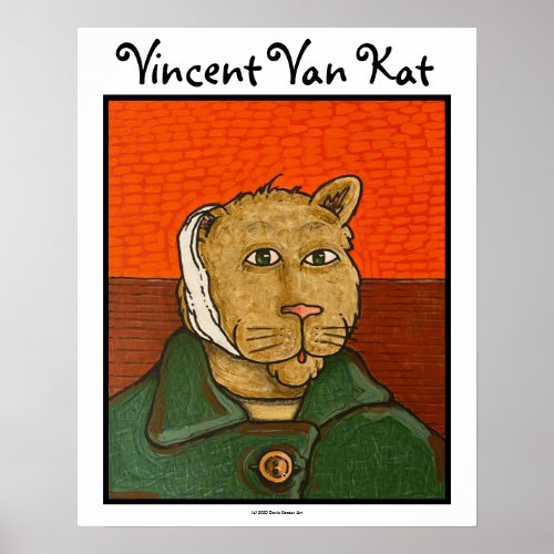 Vincent Van Kat humorous cat poster