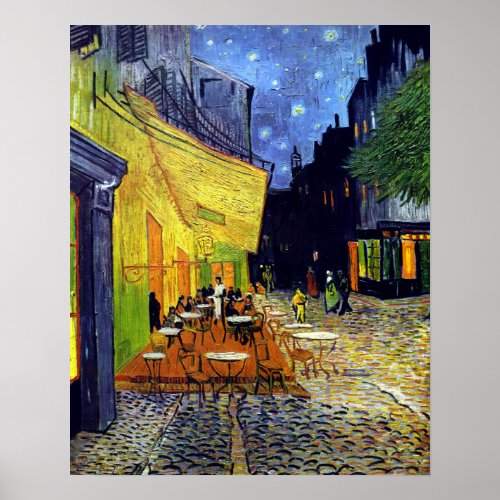 Vincent Willem van Gogh _ Cafe Terrace at Night Poster