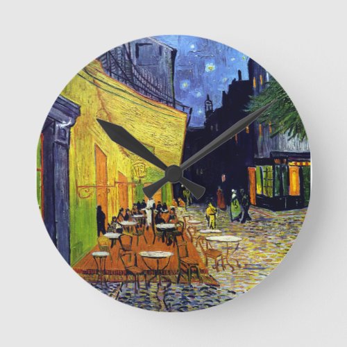 Vincent Willem van Gogh _ Cafe Terrace at Night Round Clock