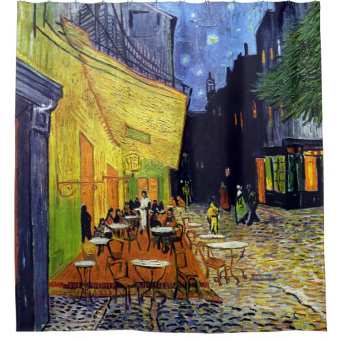 Vincent Willem van Gogh _ Cafe Terrace at Night Shower Curtain