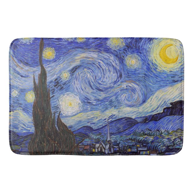 Vincent Willem van Gogh , "Starry Night" Bathroom Mat (Front)
