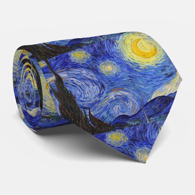 Vincent Willem van Gogh, "Starry Night" Neck Tie (Rolled)