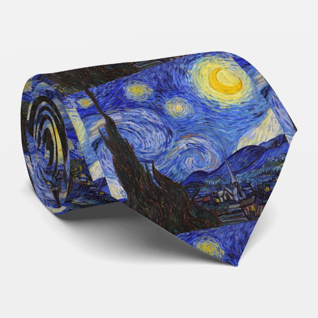 Vincent Willem van Gogh , "Starry Night" Necktie (Rolled)