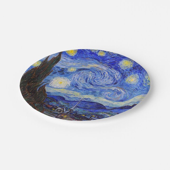 Vincent Willem van Gogh , "Starry Night" Paper Plates (Angled)