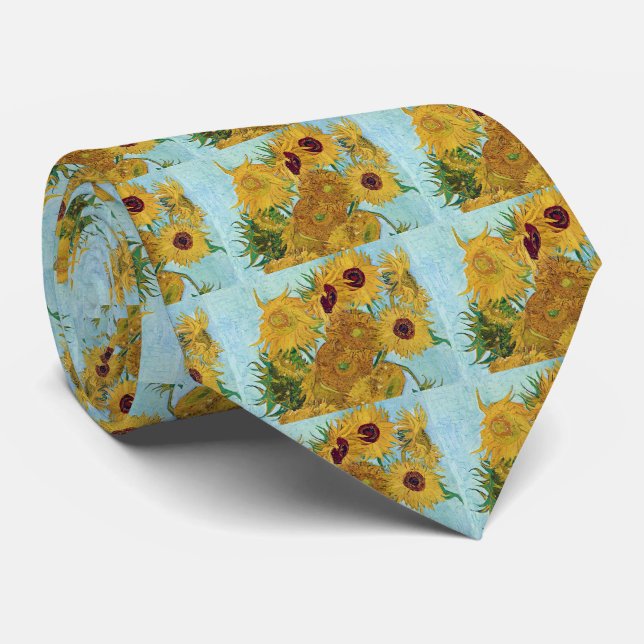 Vincent Willem van Gogh , "Sunflowers" Neck Tie (Rolled)