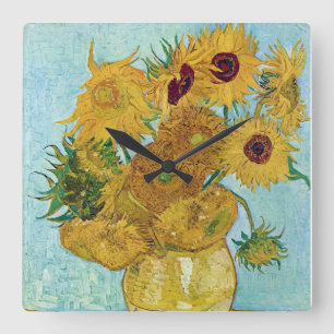 Vincent Willem van Gogh , “ Sunflowers ” Square Wall Clock