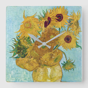 Vincent Willem van Gogh , "Sunflowers" Square Wall Clock