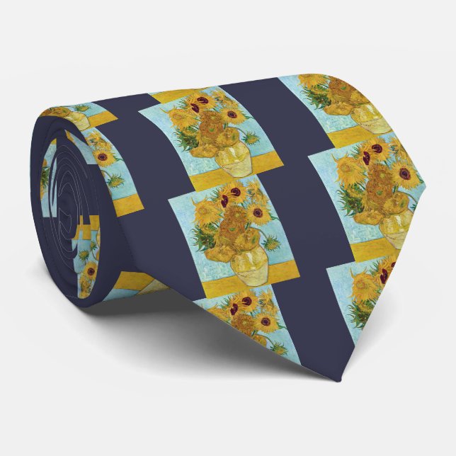 Vincent Willem van Gogh , “ Sunflowers ” Tie (Rolled)
