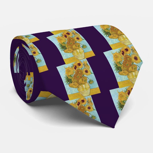 Vincent Willem van Gogh , “ Sunflowers ” Tie (Rolled)