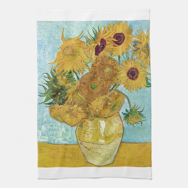 Vincent Willem van Gogh , "Sunflowers" Towel (Vertical)