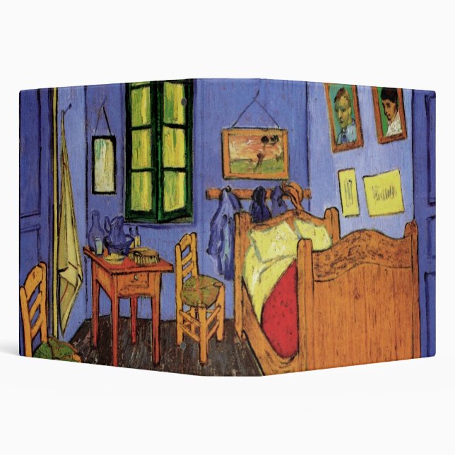 Vincent's Bedroom in Arles by Vincent van Gogh 3 Ring Binder (Background)