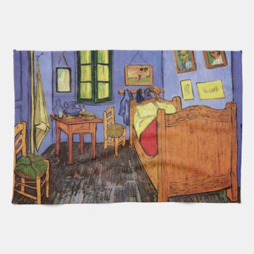 Vincents Bedroom in Arles by Vincent van Gogh Kitchen Towel