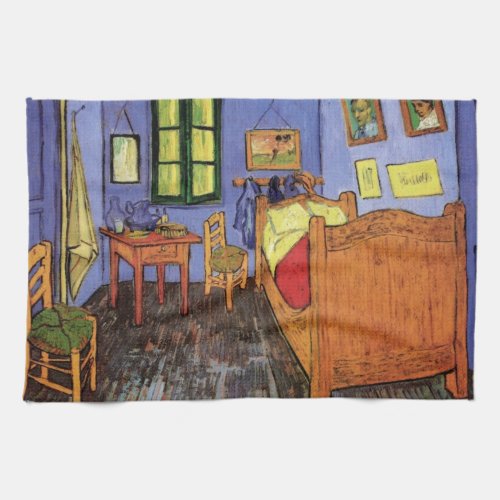 Vincents Bedroom in Arles by Vincent van Gogh Kitchen Towel