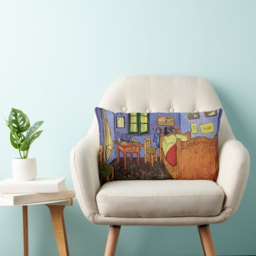 Vincents Bedroom in Arles by Vincent van Gogh Lumbar Pillow
