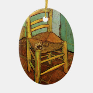 Vincent's Chair with His Pipe by Vincent van Gogh Ceramic Ornament