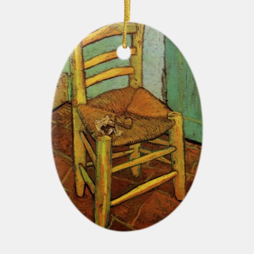 Vincents Chair with His Pipe by Vincent van Gogh Ceramic Ornament