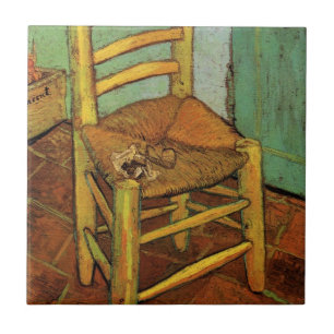 Vincent's Chair with His Pipe by Vincent van Gogh Ceramic Tile