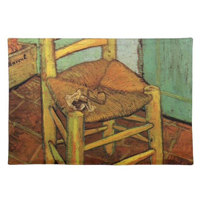 Vincent's Chair with His Pipe by Vincent van Gogh Cloth Placemat (Front)