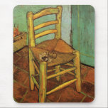 Vincent's Chair with His Pipe by Vincent van Gogh Mouse Pad<br><div class="desc">Vincent's Chair with His Pipe by Vincent van Gogh is a vintage fine art post impressionism still life painting featuring van Gogh's wooden chair with a wicker seat, his tobacco and pipe at his house in Arles, France (The Yellow House). About the artist: Vincent Willem van Gogh was a Post...</div>
