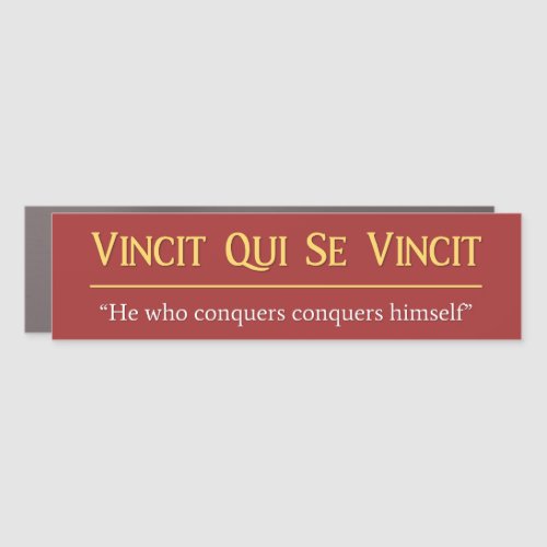 Vincit Qui Se Vincit Latin Phrase Car Magnet