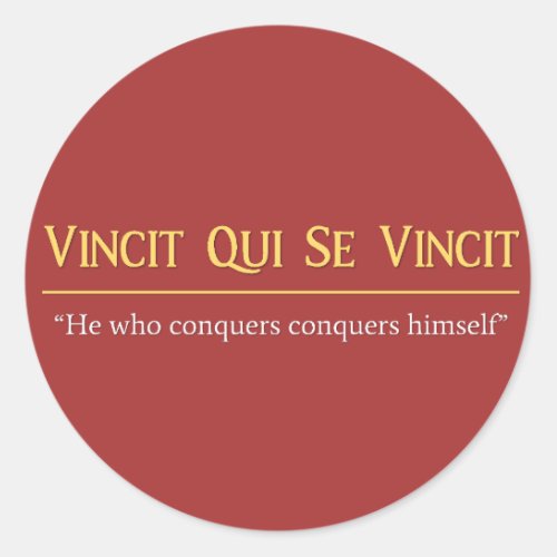 Vincit Qui Se Vincit Latin Phrase Stickers