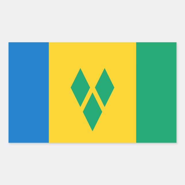 Vincy Flag, Flag of Saint Vincent & the Grenadines Rectangular Sticker (Front)