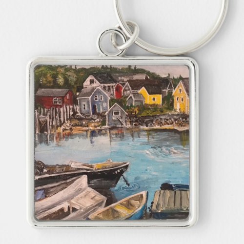 Vindelhaven Island Maine painting Keychain
