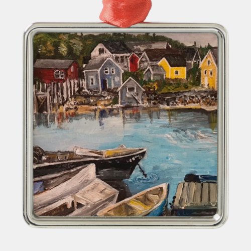 Vindelhaven Island Maine painting  Metal Ornament