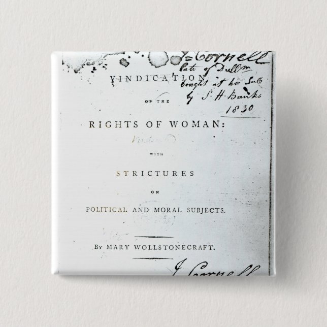 Vindication of the Rights of Woman' Button (Front)