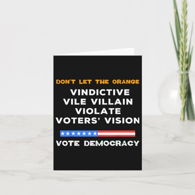 Vindictive Vile Villain Violate Vote Vision Kamala Card (Front)