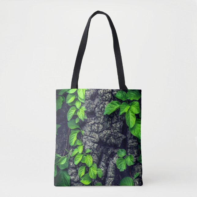 Vine and treebark tree rustic nature tote bag (Front)