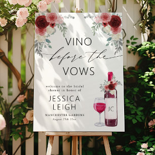 Vine Before The Vows Red Wine Bridal Shower Foam Board