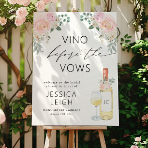 Vine Before The Vows White Wine Bridal Shower Foam Board