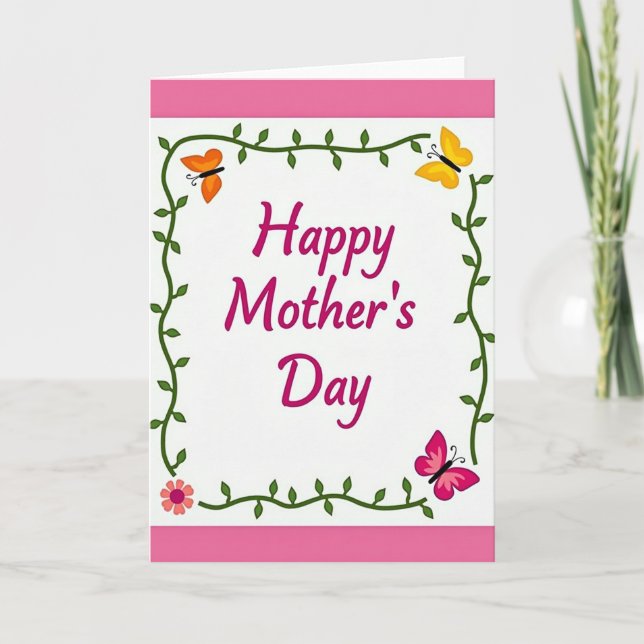 Vine Border Mothers Day Card (Front)
