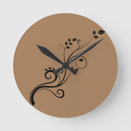 vine_branch_leaves_nature_trim round clock