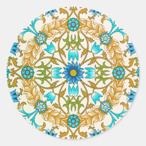 Vine by William Morris, Vintage Textile Art Classic Round Sticker