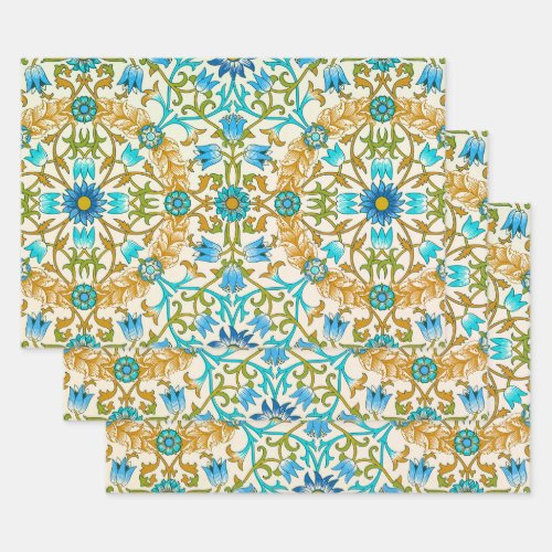 Vine by William Morris, Vintage Textile Art Wrapping Paper Sheets