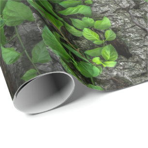 Vine covered tree wrapping paper
