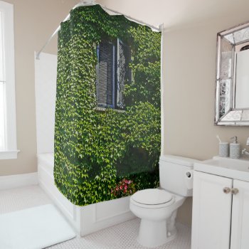 Vine-covered Wall/blue Shutters/shower Curtain by whatawonderfulworld at Zazzle